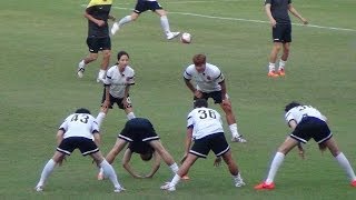 [HD][Fancam] Running Man Asian Dream Cup 2014 opening warm up before match start