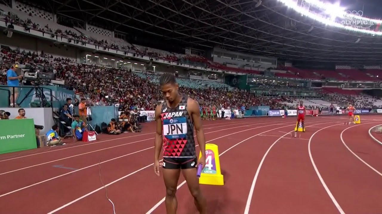 アジア大会ジャカルタ18 陸上男子4 400mリレー決勝 日本銅メダル Youtube