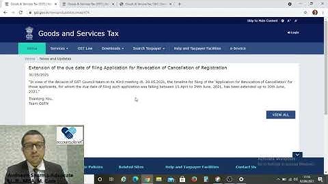 Application for Revocation of Cancelled GST time extension| Registration Cancelled GST Number