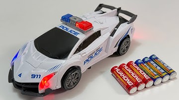 Unboxing Electric Deformation Police Car, Mini RC Racing Car, Gear excavator, New Energy RC Taxi