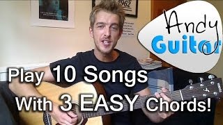 Play TEN songs with three EASY chords G A and D| Beginners guitar lesson