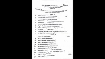 2022 || +3 3rd Semester Physics Questions Paper ||Core-7 || North Odisha University,Baripada ||