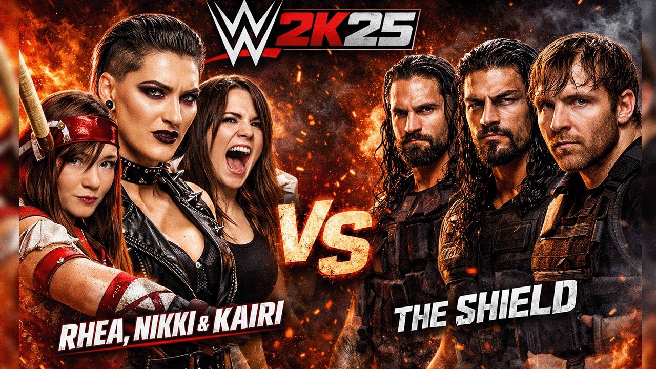 WWE 2K25 LIVE 🔥 The Shield vs Kairi Sane, Nikki Cross and Rhea Ripley Showdown