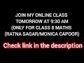 Join My Online Class Tomorrow