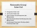 Part 1 - Renewable Energi: Solar Cell