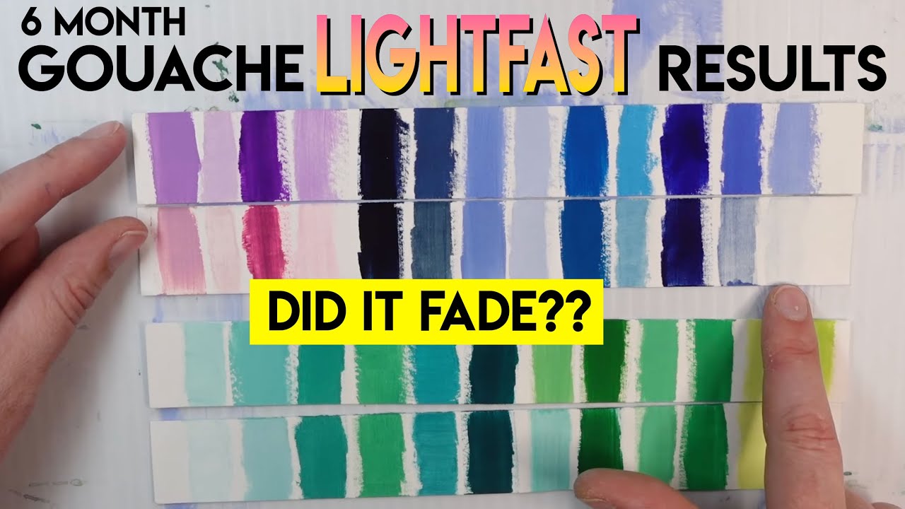 Did my gouache FADE After 6 months?? Lightfast Test Results - YouTube