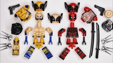 LEGO DEADPOOL & WOLVERINE / SHIRTLESS WOLVERINE & RED WOLVERINE MINIFIGURES, UNOFFICIAL LEGO