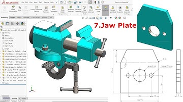 Clamp Mini Bench Vice in SolidWorks #7 Jaw Plate