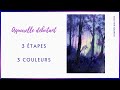 Aquarelle dbutant  3 couleurs 3 tapes