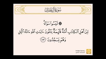 سورة آل عمران من الآية (١١٣) إلى الآية (١٢٠)