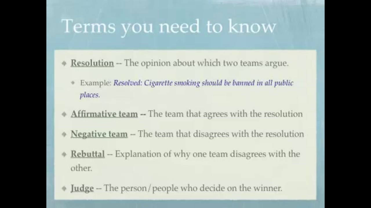 Debate course introduction_02 debate terms YouTube