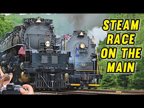Big Boy 4014 RACES Reading & Northern 2102 in the Railfan Event of the Decade!