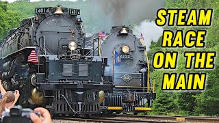 Big Boy 4014 RACES Reading & Northern 2102 in the Railfan Event of the Decade!