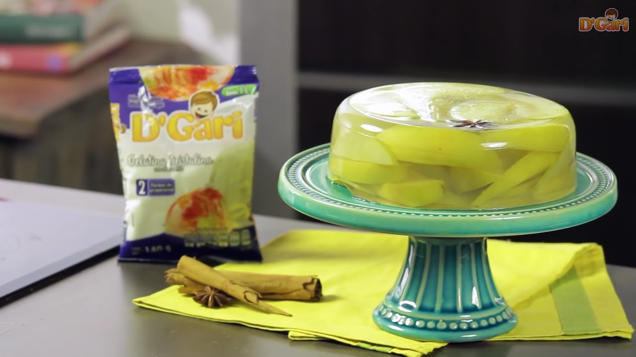 Gelatina tipo tarta con manzana Receta de gelatina cristalina D