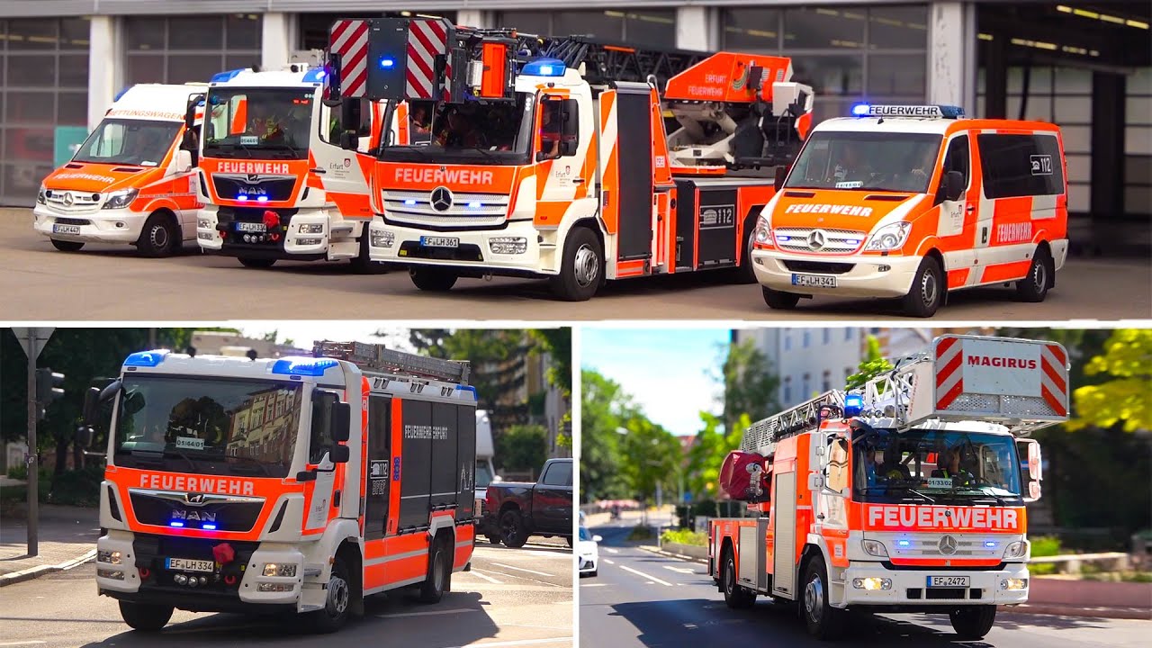 [VORALARM] - *Gong & Durchsage* | Feuerwehr ERFURT - beide LÖSCHZÜGE auf EINSATZFAHRT & vieles mehr!