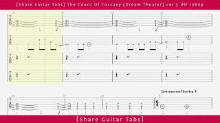 [Share Guitar Tabs] The Count Of Tuscany (Dream Theater) ver 5 HD 1080p