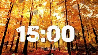 🍂 15 Minute Autumn Timer: Relaxing Music, Bird Sounds & Nature for Classroom Focus and Study 🕒
