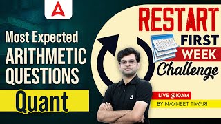 Restart | Bank Exam 2024 | Most Expected Arithmetic Questions | Quant by Navneet Tiwari