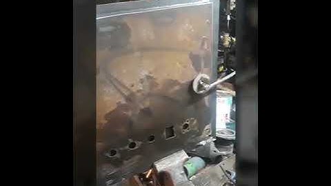 steel hatch door for the fire box on a smoker part.2