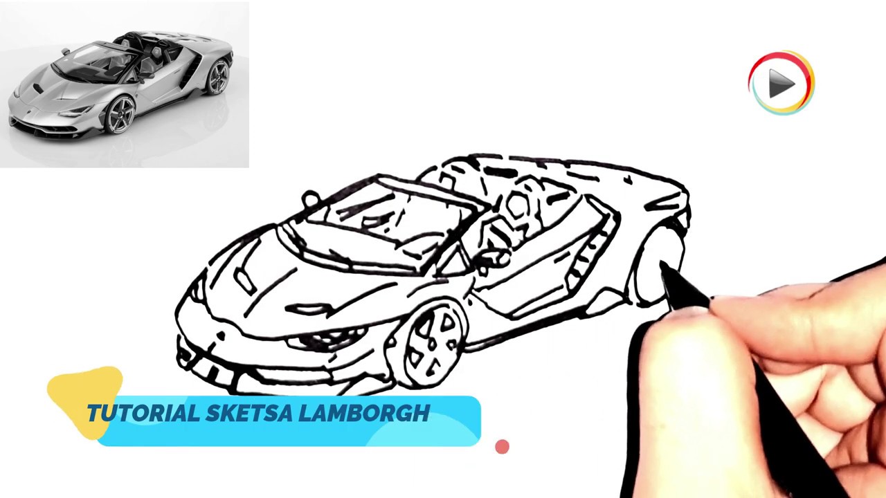 BEGINI TUTORIAL BIKIN SKETSA  GAMBAR  LAMBORGHINI  CENTARIO 