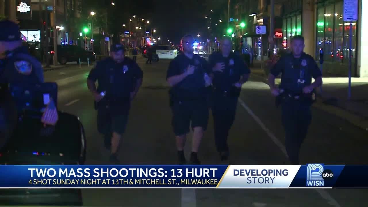 13 people hurt in 2 mass shootings on Milwaukee's south side - YouTube
