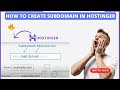 How to Create Subdomain in Hostinger | Hostinger me subdomain kaise banaye | Subdomain Tutorial