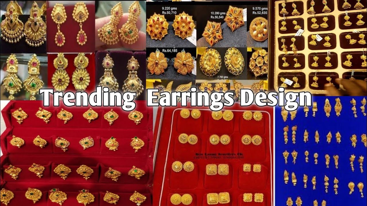 Gold earrings design 🔥❣️ #gold #earings #design #trending #viral |  Instagram