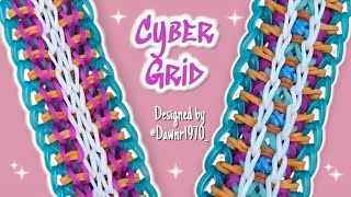 "Cyber Grid" Rainbow Loom Bracelet Tutorial | 4 Bars Wide