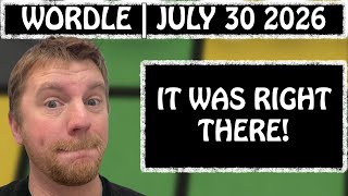 I've got the jitters today! | Wordle #1867 (July 30 2026)