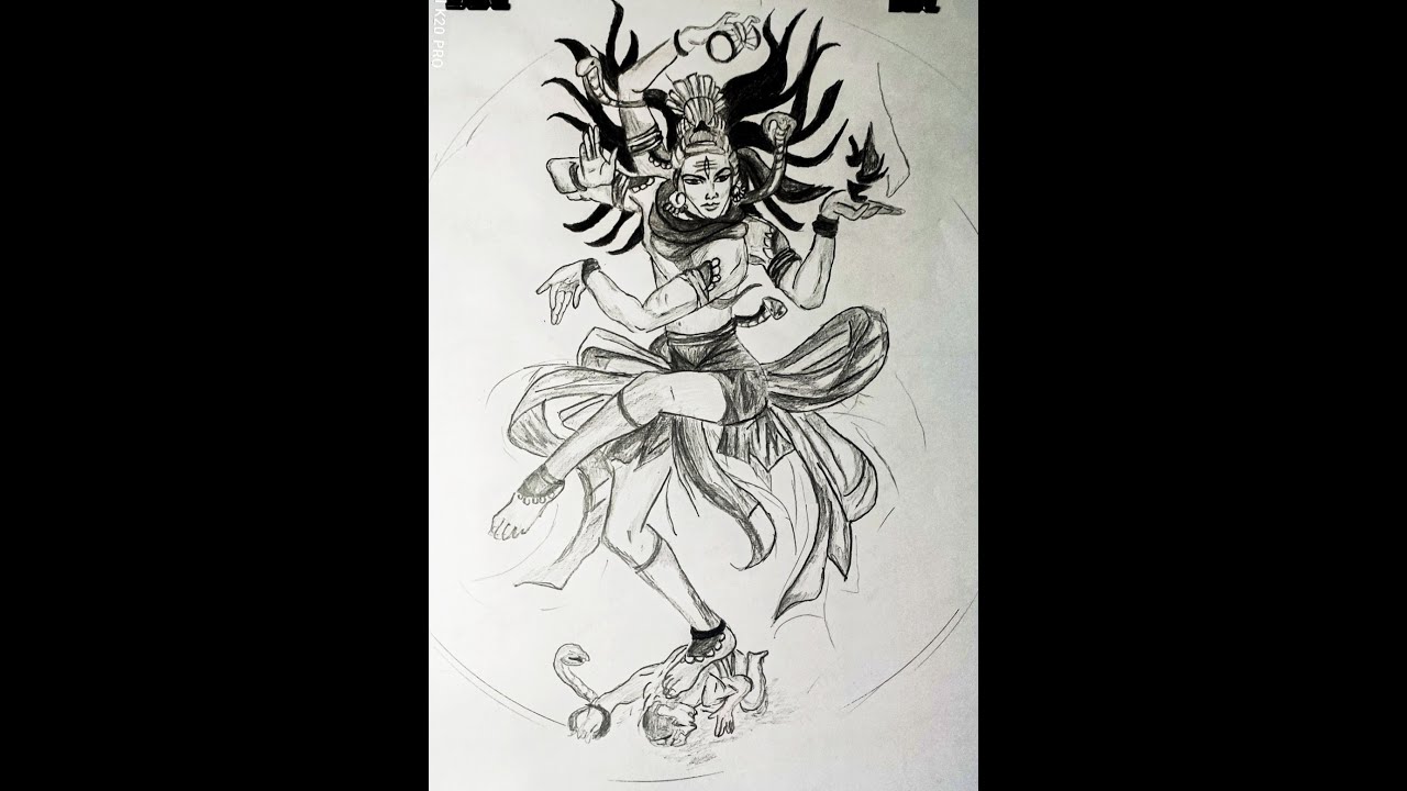 Drawing of Nataraja Pencils sketch By using shading pencil YouTube