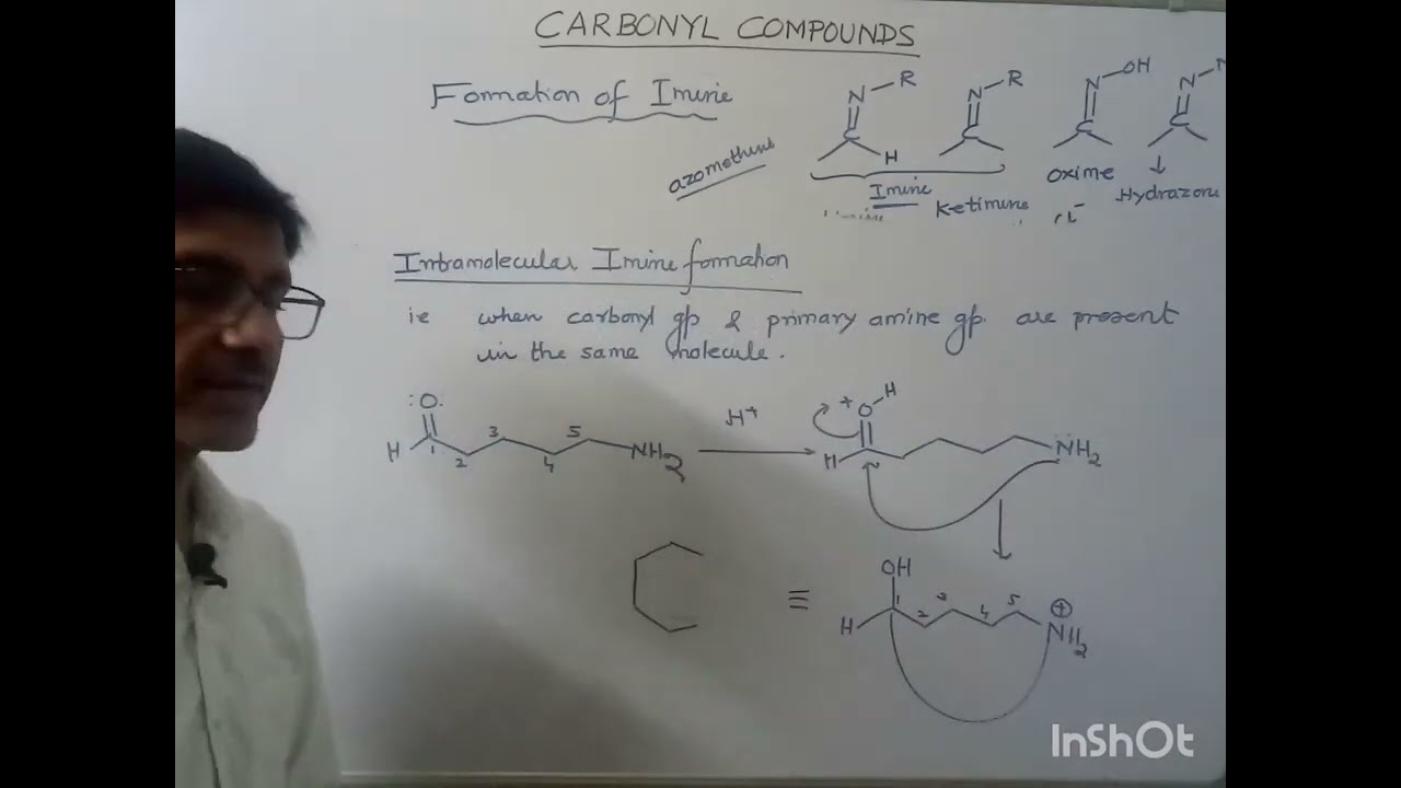 Carbonyl compounds: Formation of imine and cyclic imines