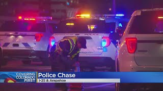 Denver Police Chase Ends On I-25 With Arrest Of Man, Woman