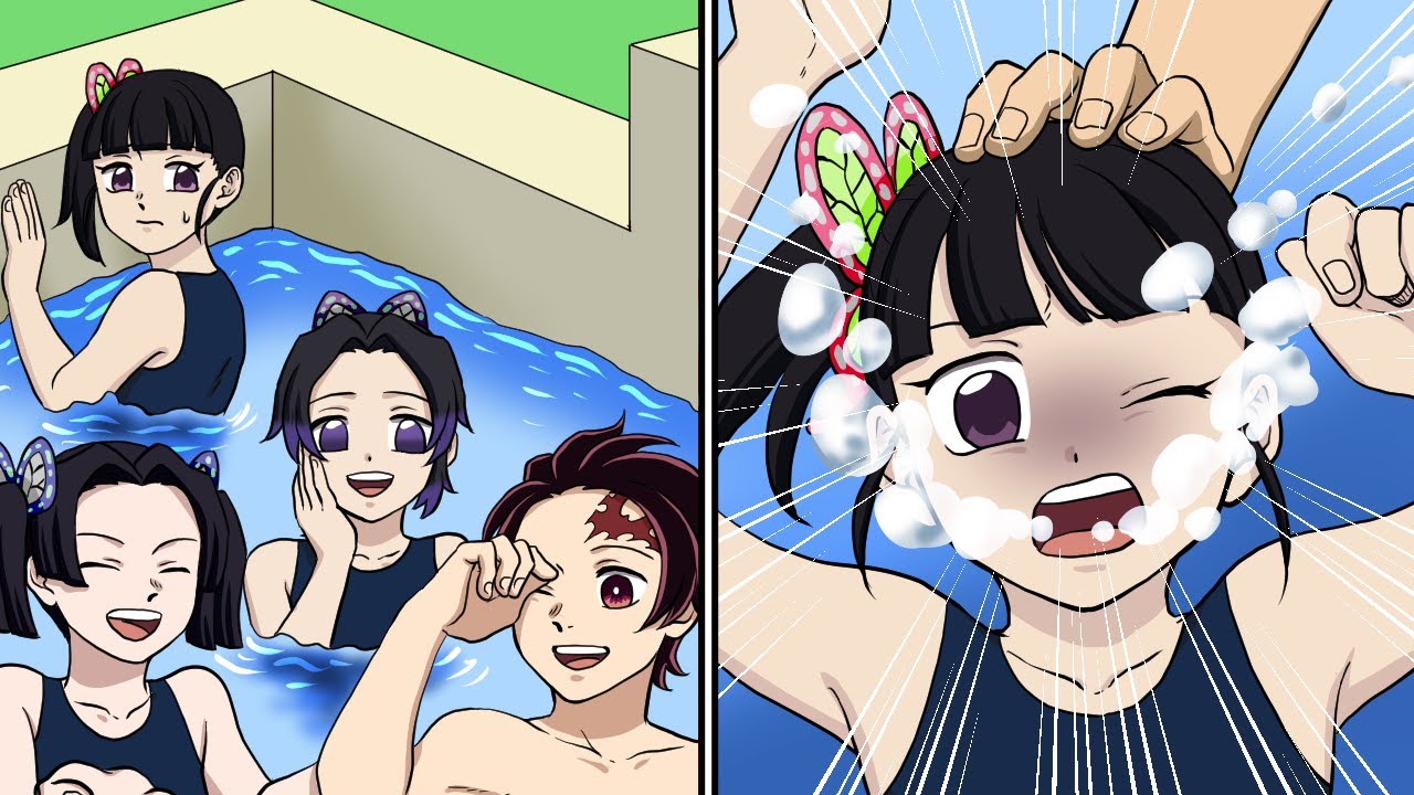 【キメツ学園】プールの授業中、突如現れた不審者にカナヲが強制入水事件発生！？【炭治郎/カナヲ/炭カナ/きめつのやいば/アニメ2期/遊郭編/声真似】