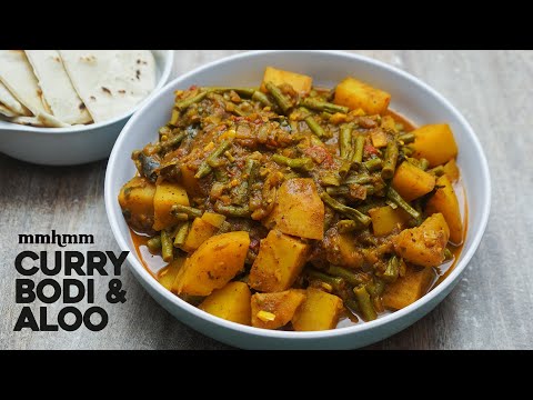 Curry Bodi (Long Bean) & Aloo, Easy Vegan Meal