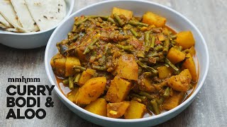 Curry Bodi (Long Bean) & Aloo, Easy Vegan Meal
