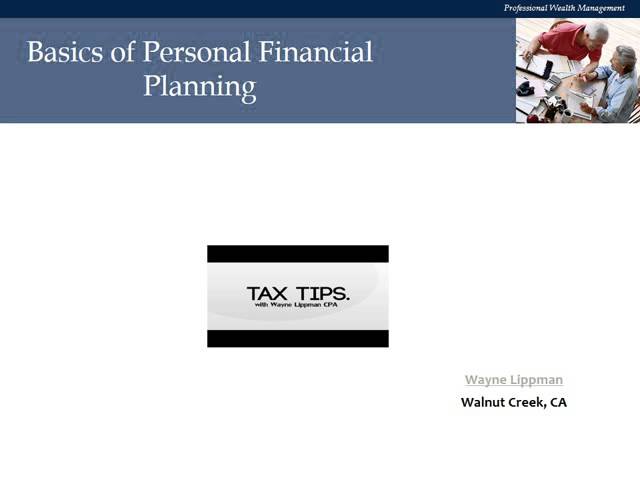 basics of personal financial planning