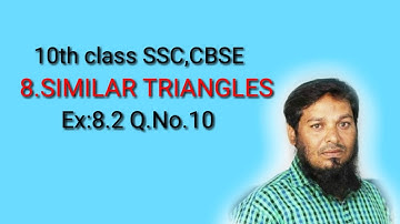 10th class SSC, CBSE (SIMILAR TRIANGLES)Ex:8.2Q.No(10)llft: Roshan Sir