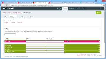 WordPress vs. ProcessWire - Menus