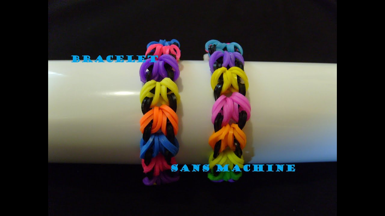 Comment faire, fabriquer un bracelet Rainbow Loom avec, sans machine ?