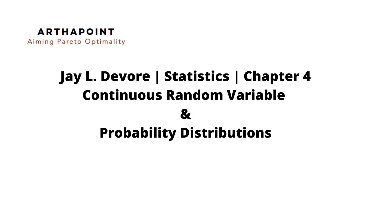 Jay Devore | Statistics | Chapter 4 | Continuous Random Variable | MA ...