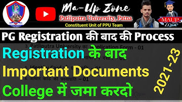 Patliputra University Pg Registration 2021-23 Process 💥 | Important Documents to Submit In College