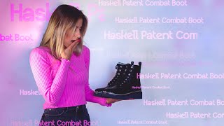 Michael Kors Haskell Patent Leather Combat Boot ~ MK Haskell Patent Boots ~  Fashion B-roll - YouTube