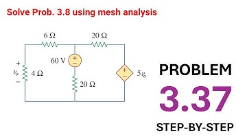Problem 3.37 Solve Prob. 3.8 using mesh analysis Fundamental of Electric Circuits (Alexander/Sadiku)
