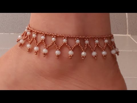 KOLAY VE ŞIK BONCUK HALHAL YAPIMI / MAKING EASY AND STYLISH BEAD ANKLET