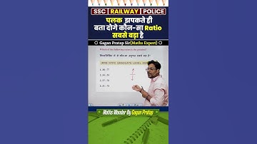 Palak jhapakate hi bata doge kaun sa Ratio sabse bada hai || Ratio by Gagan Pratap sir #ssc #maths