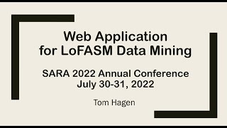 Tom Hagen: Web Application for LoFASM Data Mining