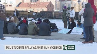 Michigan State University students rally against gun violence