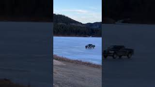 Driving a truck on a frozen lake!