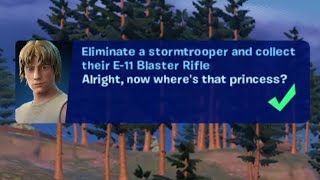 Eliminate a Stormtrooper and collect their E-11 Rifle - Fortnite Star Wars Quests 2024!