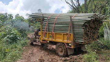 xe công nông gara đông xuân màu vàng chở trúc lên dốc và cái kết